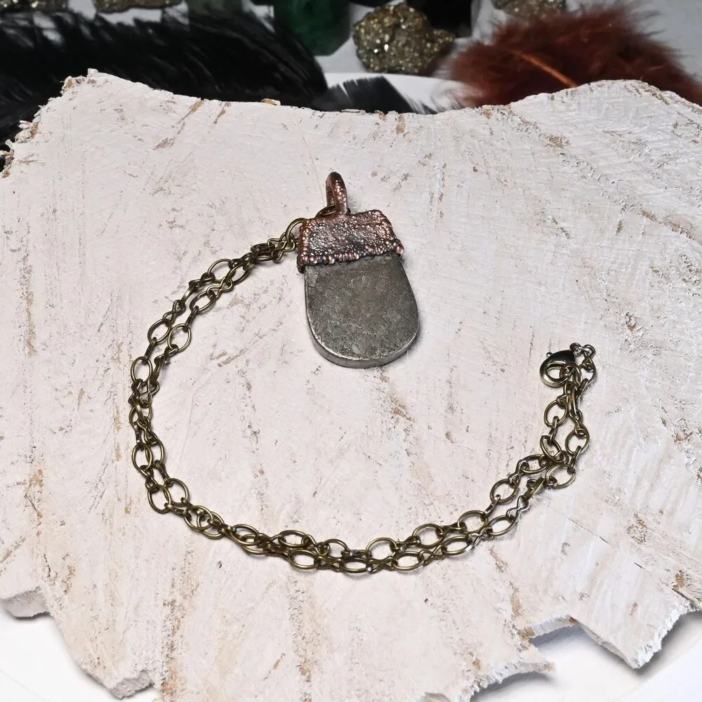 Electroformed Copper Pyrite Pendant